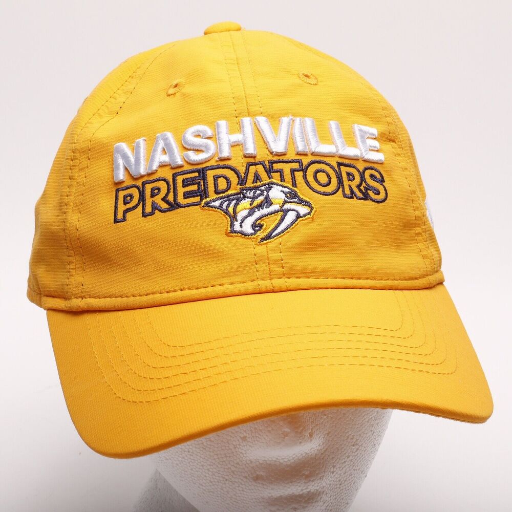 Nashville Predators Hockey adidas NHL Pro Embroidered Logo H&L Hat Yellow